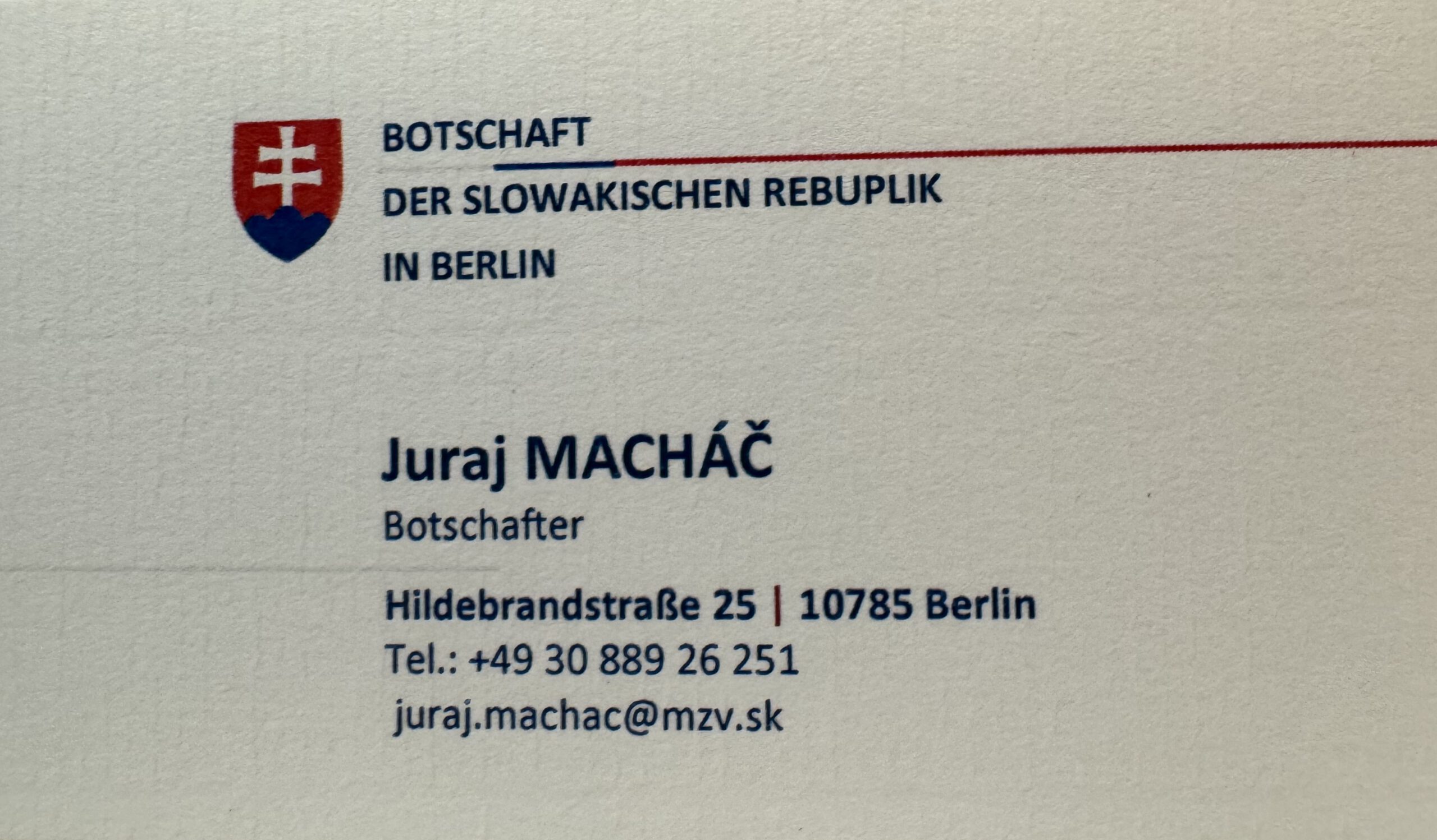 Begegnung mit dem neuen Botschafter der Slowakischen Republik